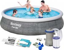 Baseinas, pripučiamas Bestway Fast Set 57376, pilka sp., 396 x 84 cm