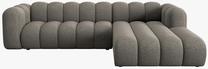 Kampinė sofa Micadoni Lupine Chenille, pilka sp., dešininė, 288 x 175 cm x 70 cm