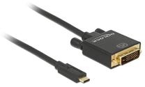 Vads Delock USB-C > DVI 24+1 (ST-ST) 4K 30Hz USB C male, DVI-D male, 2 m, melna krās.