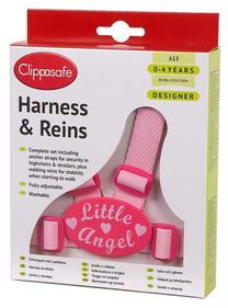 Clippasafe Harness & Reins Little Angel Pink CL036