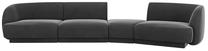 Modulinė sofa Micadoni Miley Blu14, grafito sp., dešininė, 320 x 128 cm x 70 cm