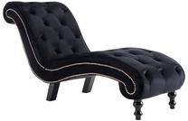Krėslas VLX Chaise Lounge Velvet 248611, juoda sp., 145 cm x 52 cm x 77 cm