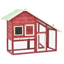 Grauzēju būris VLX Rabbit Hutch, 140 cm x 63 cm x 120 cm, balta krās./sarkana krās./zaļa krās.