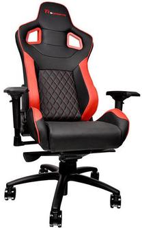 Spēļu krēsls Ttesports GT Fit, 46 x 53 x 47.5 - 57.5 cm, melna krās./sarkana krās.