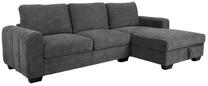 Kampinė sofa Home4you Marita, tamsiai pilka sp., dešininė, 264 x 155 cm x 86 cm