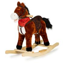 Supamas arkliukas EcoToys Horse XL-106, mediena, pliušas, ruda sp.