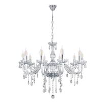 Krištolinis sietynas kabinamas Candellux Lighting Cristallo 30-30351, E14, 10 x 40 W, skaidri sp. / chromo sp.