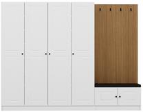 Prieškambario spinta Kalune Design Noah 8321, balta sp., 35 cm x 270 cm x 210 cm