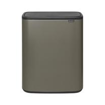 Šiukšliadėžė Brabantia Bo Touch 2x30, platina sp., 60 l, 65.6 cm x 54.5 cm