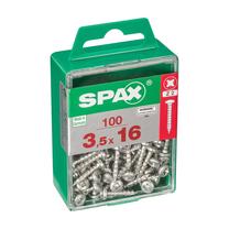 Koka skrūve, universāls Spax, 3.5 x 16 mm, balta krās., 100 gab.