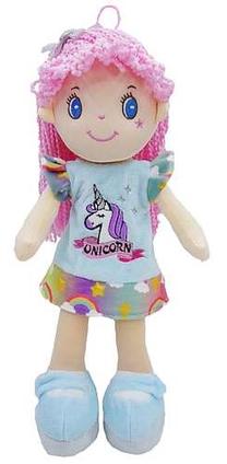 Тряпичная кукла Smily Play Rag Unicorn SP83891, 35 см, синий цв.