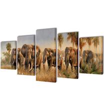 Foto paveikslas VLX Elephants 5pcs, 200 cm x 100 cm