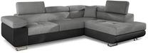 Kampinė sofa Anton Sawana 21, Soft 11, juoda sp./pilka sp., dešininė, 202 x 275 cm x 90 cm