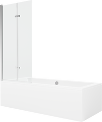 Vonia su sienele, įmontuojama Mexen Cube, 180 cm x 80 cm x 39 cm, stačiakampis, balta sp.