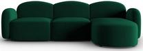 Kampinė sofa Micadoni Home Blair Velvet, tamsiai žalia sp., dešininė, 272 x 155 cm x 80 cm