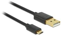 Vads Delock USB 2.0 A male, Micro USB B male, 0.6 m, melna krās.