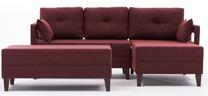 Kampinė sofa Hanah Home Comfort 825BLC2639, bordo sp., dešininė, 165 x 205 cm x 80 cm