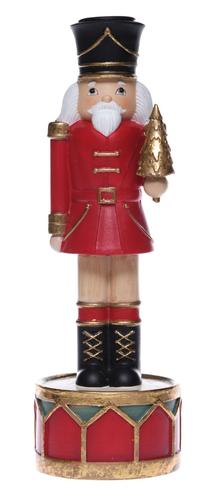 Kalėdinė žvakidė, "Spragtukas" Miloo Soldier ML14914, 24 cm, aukso sp./raudona sp.