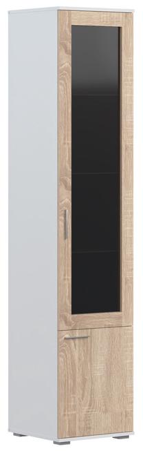 Vitrina Mirramebel Bergen BRVGF 45, ruda sp., 45 cm x 45 cm x 210 cm