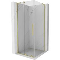 Dušas kabīne Mexen Velar L 871-100-100-03-55, kvadrātveida, bez paliktņa, 100 cm x 100 cm x 200 cm, zelta krās./caurspīdīgs