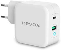 Telefono įkroviklis Nevox 65W USB+USB-C, USB/USB-C, balta sp., 65 W