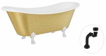 Vonia, laisvai pastatoma Besco Amelia Glam, 190 cm x 77 cm x 69 cm, ovalas, aukso sp./juoda sp.