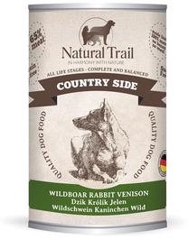 Šlapias šunų maistas Natural Trail Country Side Wildboar Rabbit Venison, šernienos mėsa, 0.4 kg