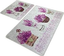 Vonios kilimėlių rinkinys Foutastic Giardino Di Lavanda 359CHL2527, įvairių spalvų, 100 cm x 60 cm