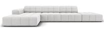 Kampinė sofa Micadoni Home Jennifer Velvet, sidabro sp., kairinė, 341 x 166 cm x 70 cm