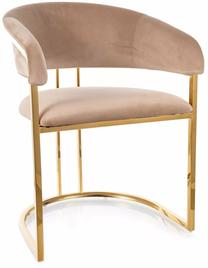 Valgomojo kėdė Tulipe Velvet, blizgi, aukso/smėlio, 64 cm x 57 cm x 77 cm