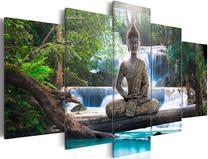Akrilo stiklo reprodukcija Artgeist Buddha and Waterfall, 20 cm x 50 cm