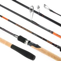 Spiningas, universalus Akara Black Hunter 1002XH28/80-300, 300 cm, 235 g, juoda sp./oranžinė sp.