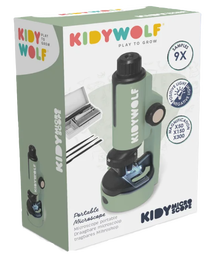 Bērnu mikroskops KidyWolf 4110401-0444, zaļa krās.