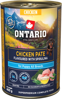 Влажный корм для собак Ontario Monoprotein Puppy, курица, 0.4 кг