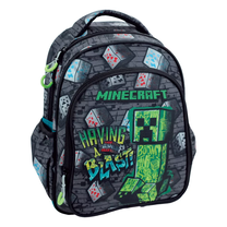 Kuprinė Minecraft Junior Metro Art 2, žalia sp./pilka sp., 43 cm x 30 cm x 17 cm
