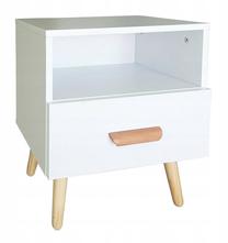 Naktinis staliukas ModernHome Nightstand, balta sp., 49 cm x 40 cm x 30 cm