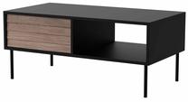 Kavos staliukas Cama Meble Cortina, juoda sp./riešuto sp., 100 cm x 55 cm x 45 cm