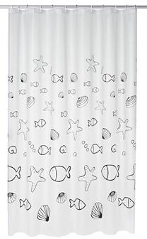 Dušas aizkars Ridder Seashell 32630, balta krās., 200 cm x 180 cm