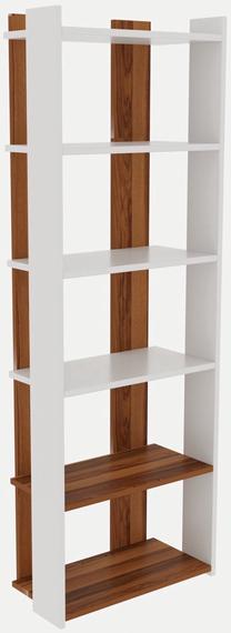 Pastatoma lentyna Kalune Design Şakran 854KLN3611, balta sp./riešuto sp., 180 cm x 63 cm x 32 cm