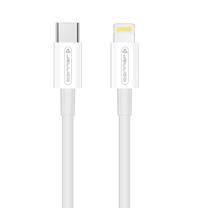 Kabelis Jellico B1 Durable-Soft, USB Type C/Lightning, 100 cm, balta sp., 20 W