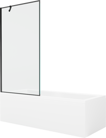 Vonia su sienele, įmontuojama Mexen Cubik, 160 cm x 70 cm x 40 cm, stačiakampis, balta sp./juoda sp.