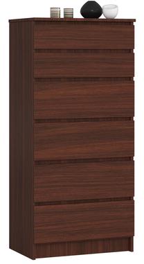 Komoda Akord K60, tamsiai ruda sp., 130 cm x 40 cm x 60 cm