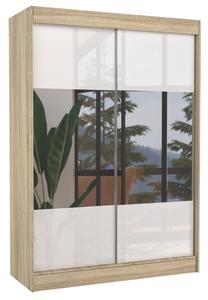 Spinta ADRK Tamos 150, skaidri sp./balta sp./rusva sp., 61 cm x 150 cm x 215 cm, su veidrodžiu