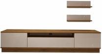 ТВ стол Kalune Design Freestyle 180R-PB, белый цв./ореховый цв., 40 см x 180 см x 46 см