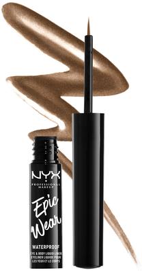 Acu laineris NYX Professional Makeup Epic Wear Metallic, 3.5 ml, brūna krās. 04 brown metal