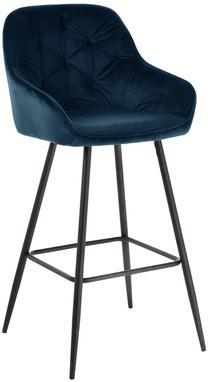 Baro kėdė Home4you Brita 10358, matinė, tamsiai mėlyna sp., 53 cm x 55 cm x 109 cm