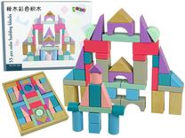 Развивающая игра Lean Toys Wooden Bricks, многоцветный, 55 шт.