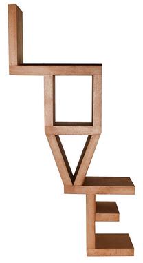 Sieninė lentyna Kalune Design Love 829MSV1607, riešuto sp., 65 cm x 40 cm x 10 cm