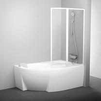 Vannas siena Ravak VSK2 Rosa 160 R, 140 cm x 150 cm, balta krās./caurspīdīgs