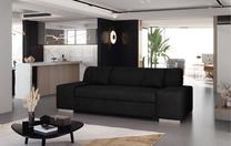 Sofa Porto Three Mat Velvet 99, juoda sp., 90 x 210 cm x 98 cm
